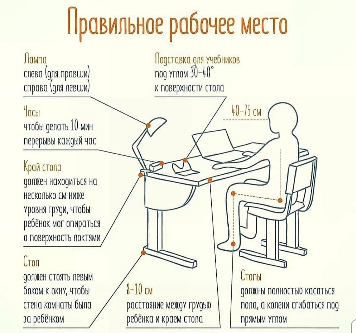 Правила сидения за партой для детей